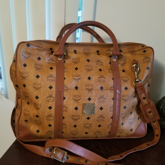 VINTAGE MCM luggage laptop carry on detachable strql bag - Picture 11 of 16